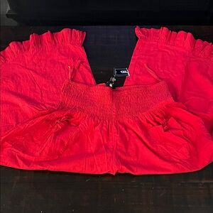 Celina Moon Red Wide Leg Pants